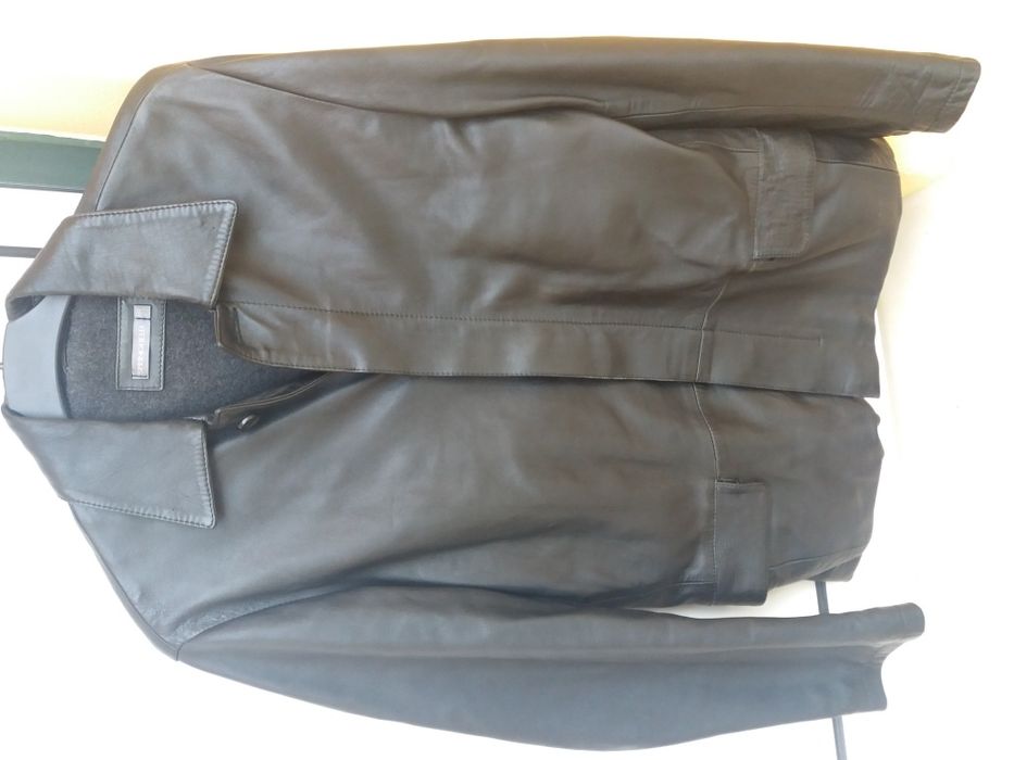 Casaco cabedal preto Springfield-tamanho 40