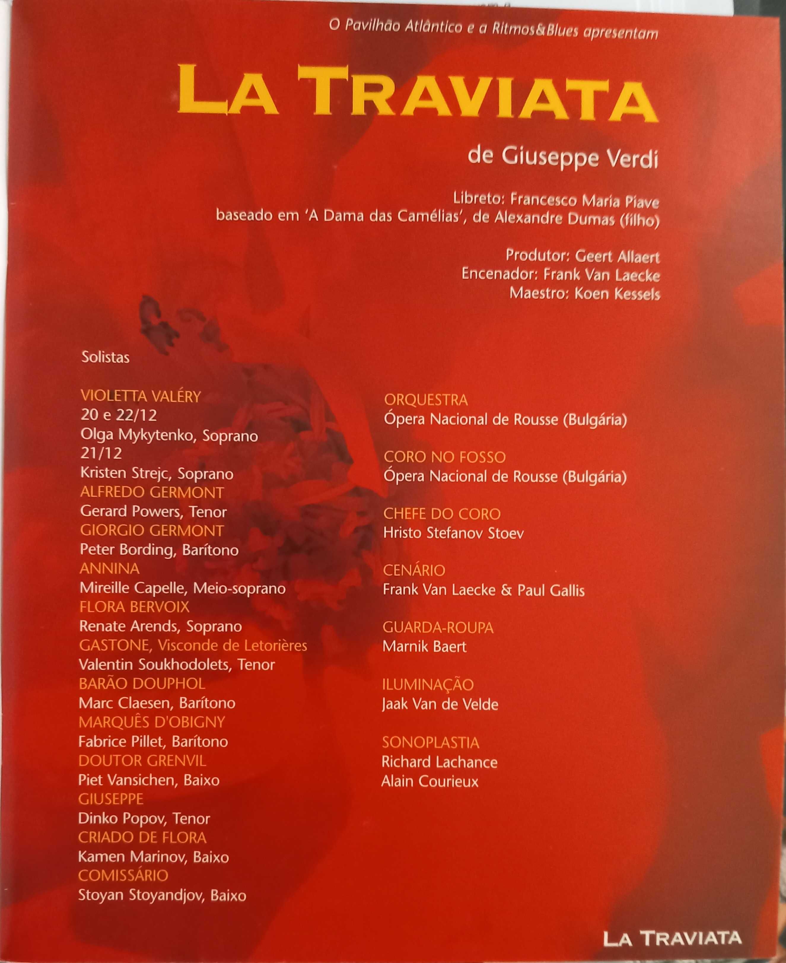 Brochura La Traviata de Giuseppe Verdi - portes incluídos