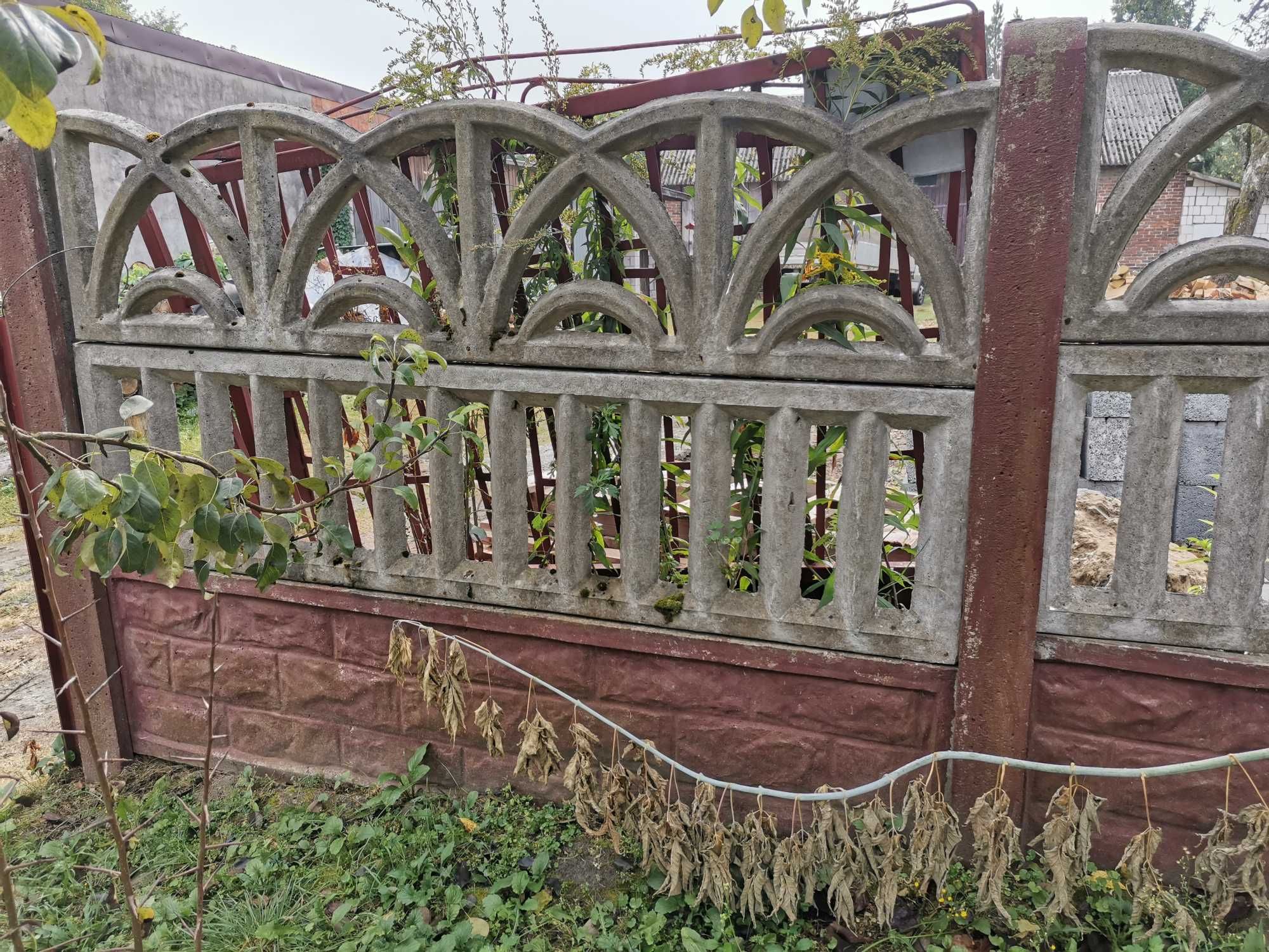 Płot betonowy, płyty, słupki