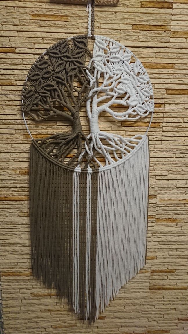 Makrama drzewo drzewko szczęścia życia obręcz 40cm