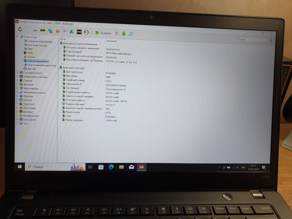 Ультрабук Lenovo ThinkPad T480s i5 8/256