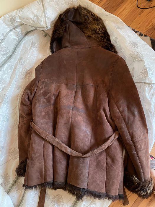 Kożuch naturalny damski xl