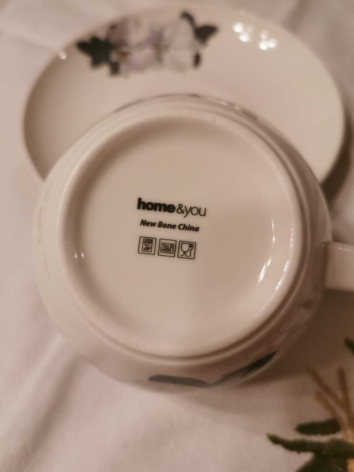 Kubek filiżanka home&you storczyk okazja porcelana 500ml duża