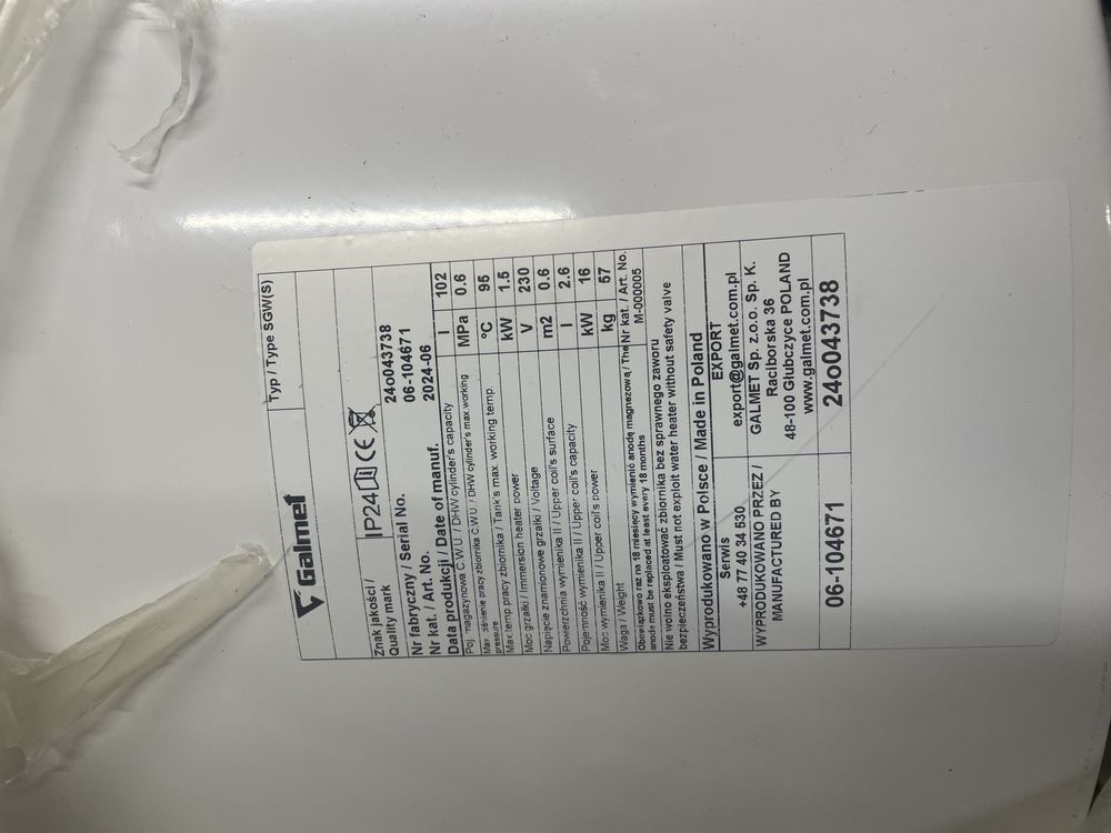 Boiler Galmet 100l
