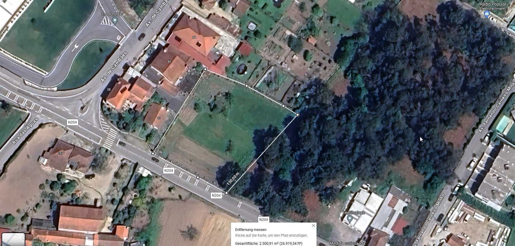 Terreno 2500m2 junto à estrada Nacional Lagoa Avidos