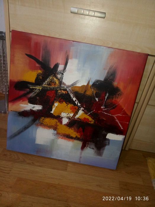 piękny obraz ręcznie malowany abstrakcja 50/50
