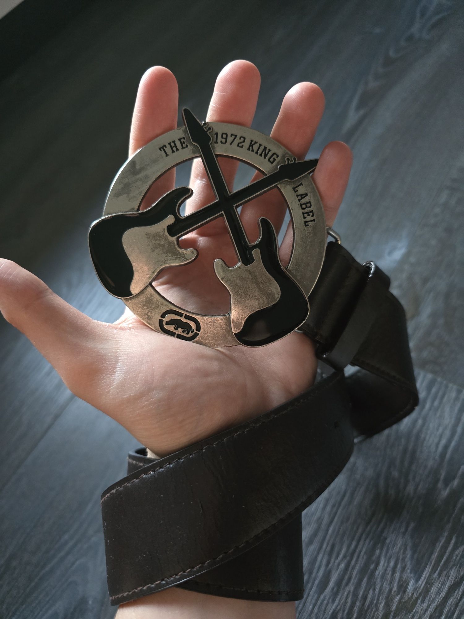 Гарний вінтажний ремінь еко Ecko Unltd з великою пряжкою Ecko belt sk8