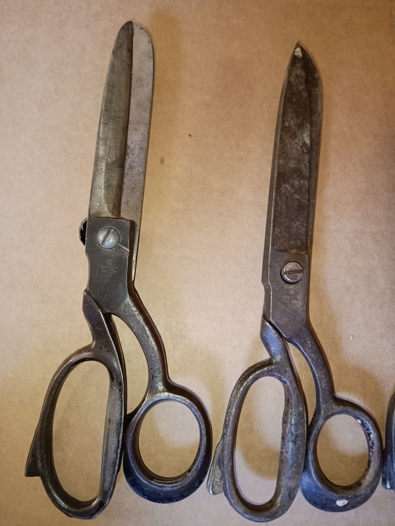 PRL. Stare nożyce GERLACH, 4 sztuki, stare narzędzia.