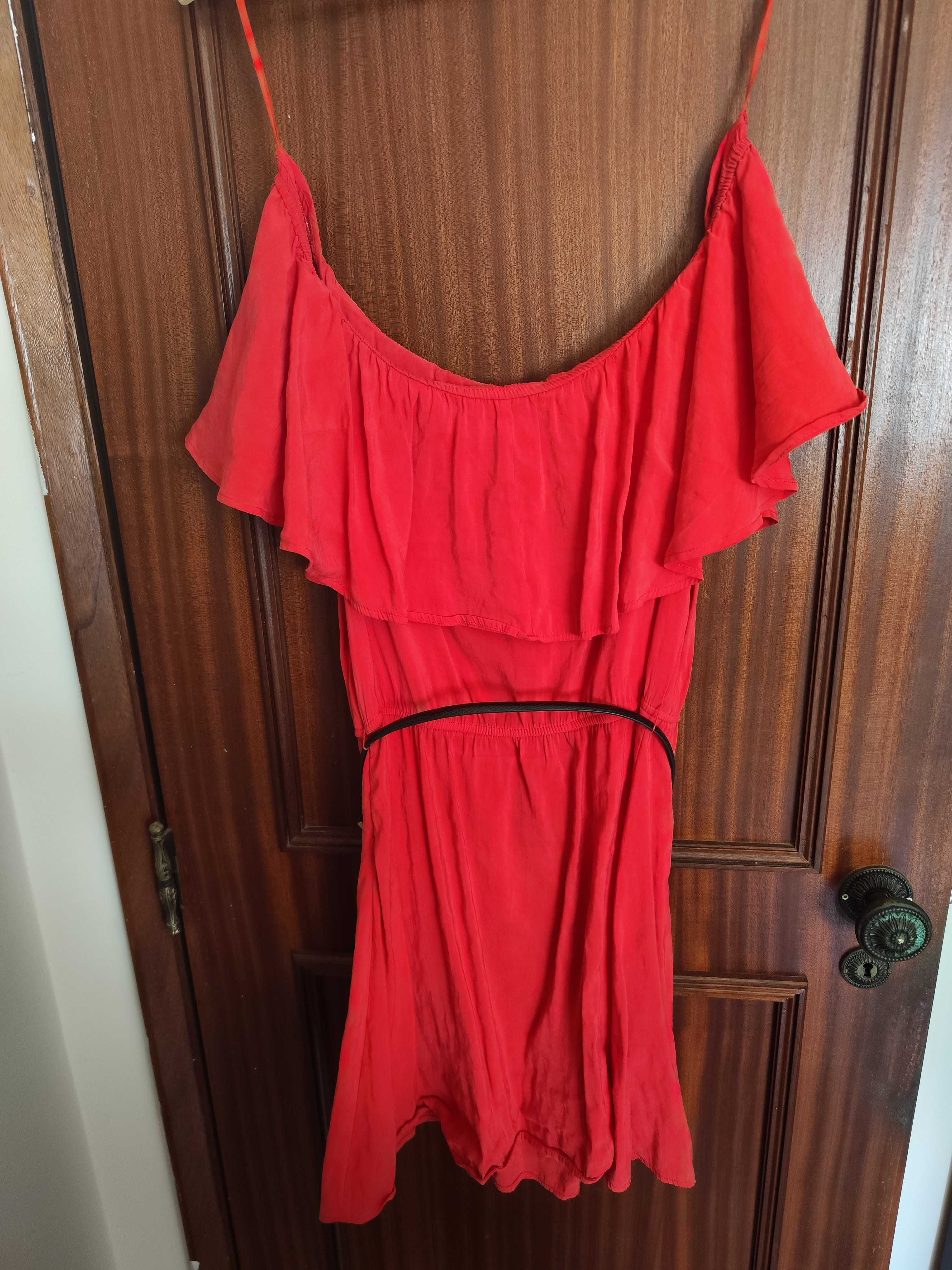 Vestido Verão Mango Vermelho Tam. M