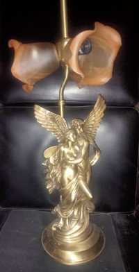Stara Lampa figuralna Amor i Psyche Rzeźba Mosiądz cyzelowany ręcznie