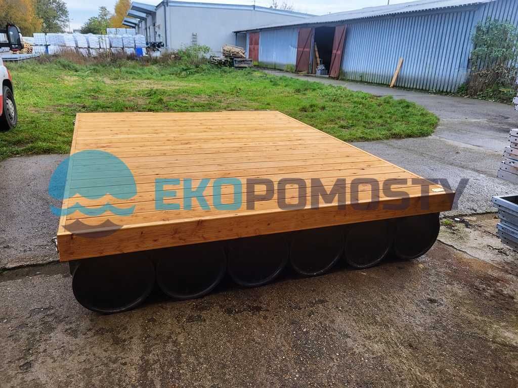 OD RĘKI - Pomost pływający platforma pływająca 3x2,4m - 7,2mkw modrzew