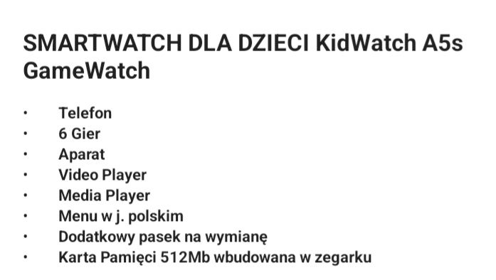 Smartwatch zegarek dla dziecka