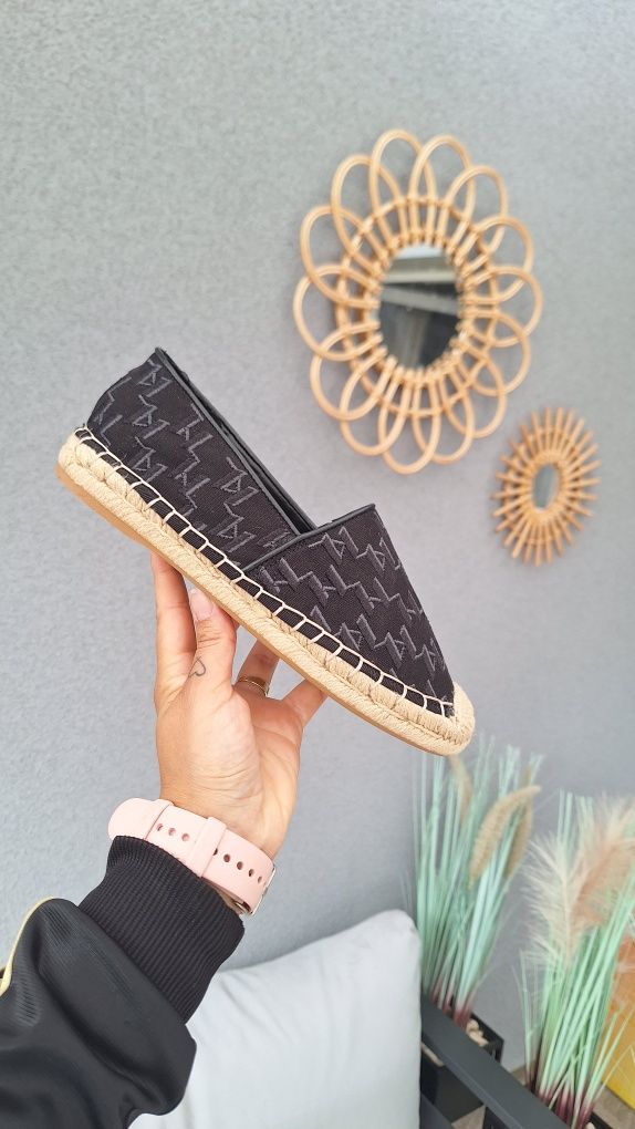Nowe espadryle Karl Lagerfeld r 35 czarne logowane