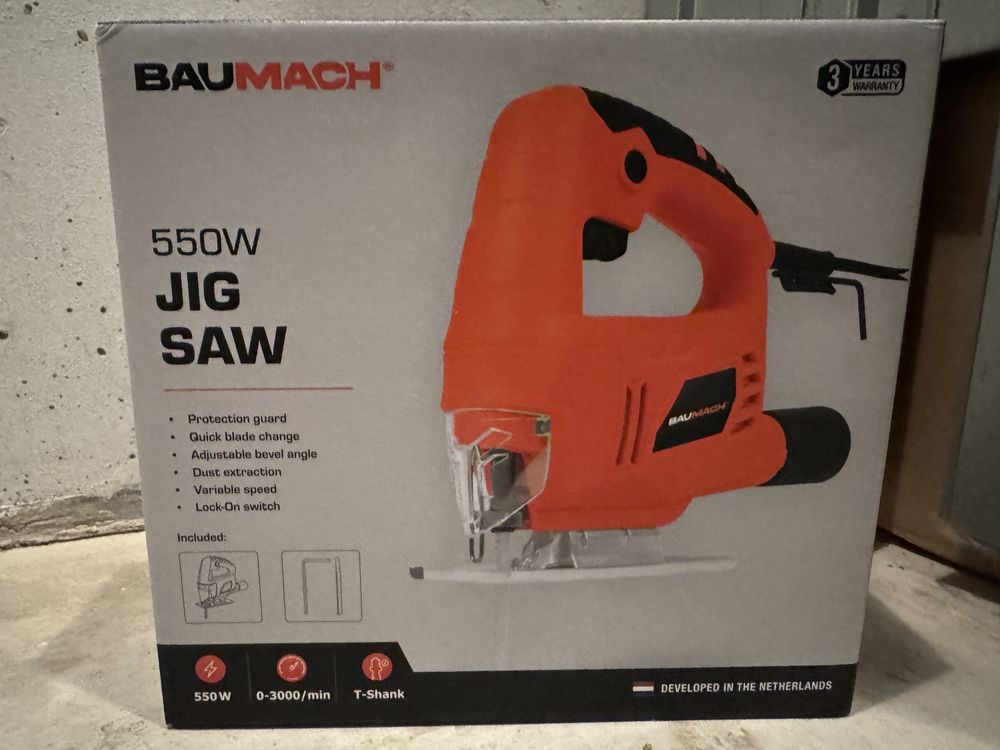 Wyrzynarka Baumach 550W (3 lata gwar, paragon) zaplombowane