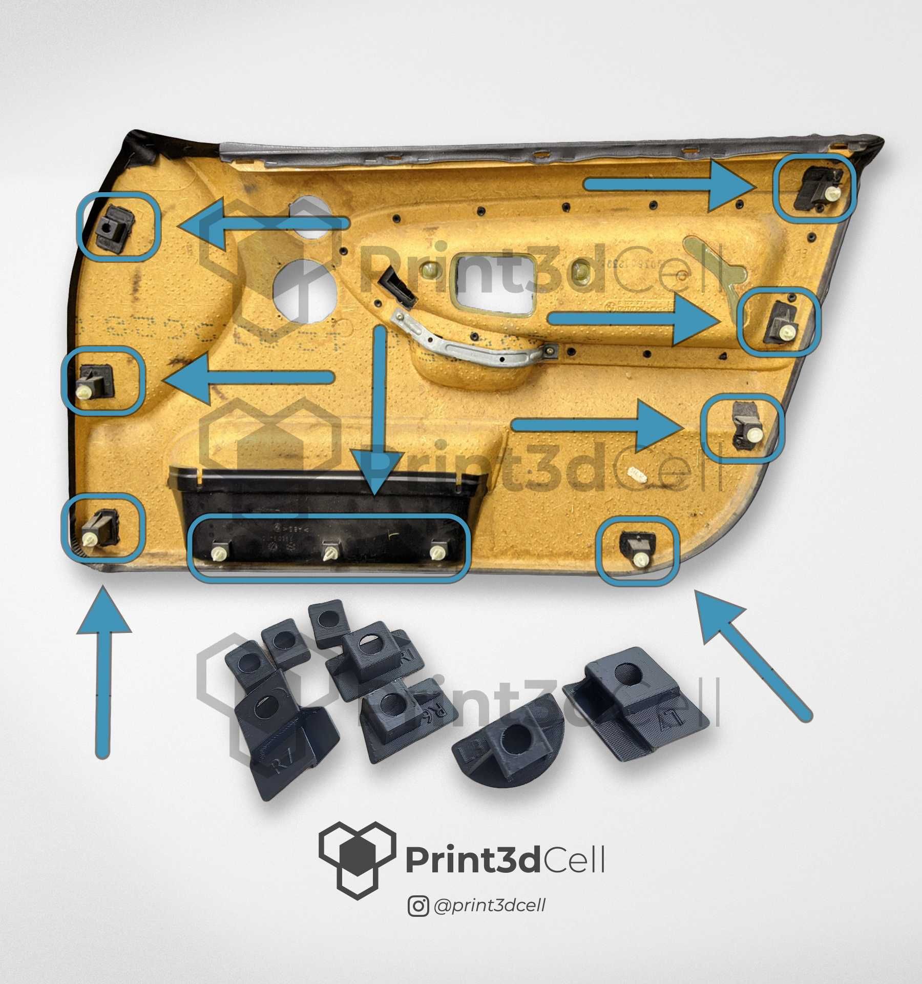 Bmw e36 kit Encaixes para reparação de quartela (Coupe e Sedan)