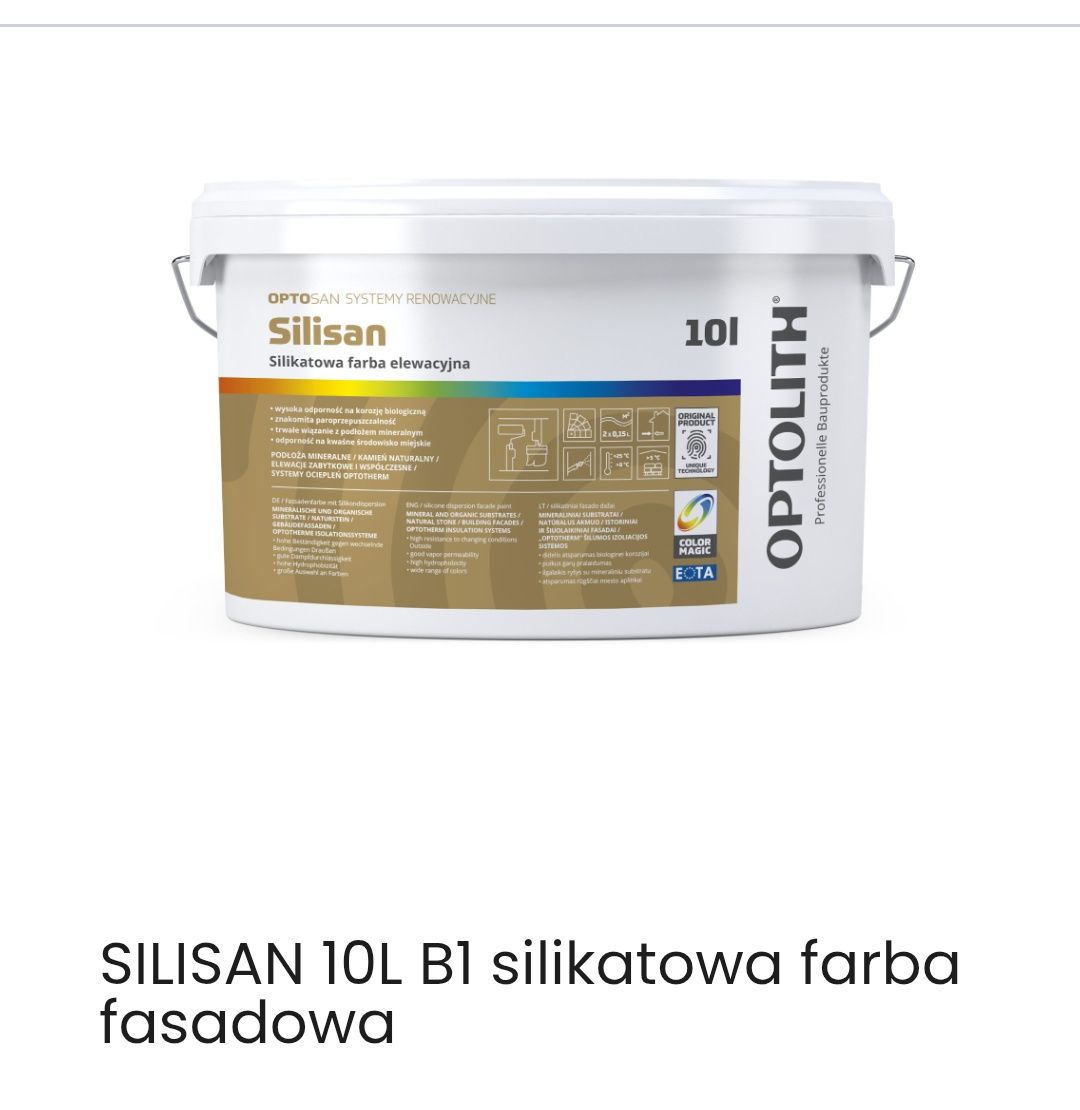 Farba Optolith silisan 4 wiadra po 10l