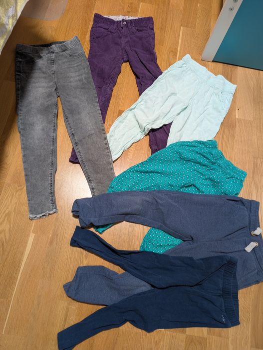 5 par spodni joggersy haremki dresy legginsy h&m 122 128 endo
