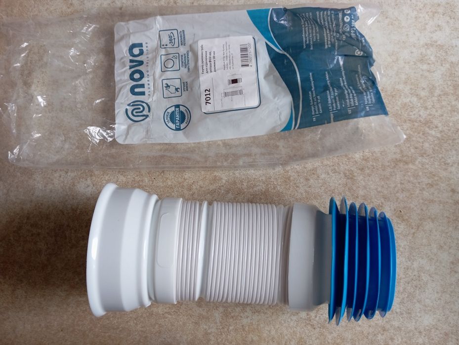 Гнучка армована труба для подключення унітаза діаметром 110 мм , довжи