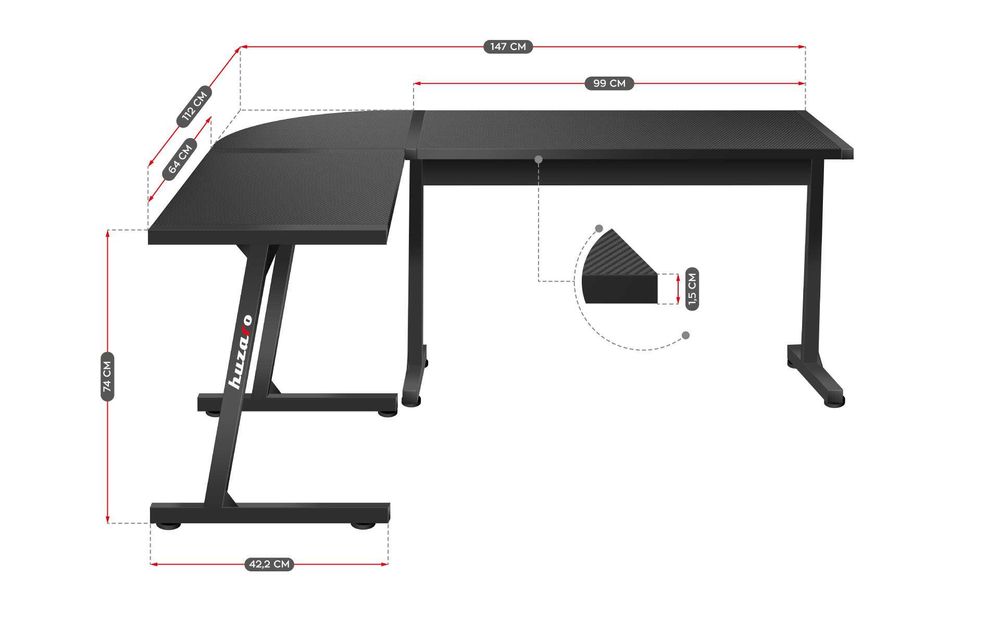 Biurko gamingowe HUZARO