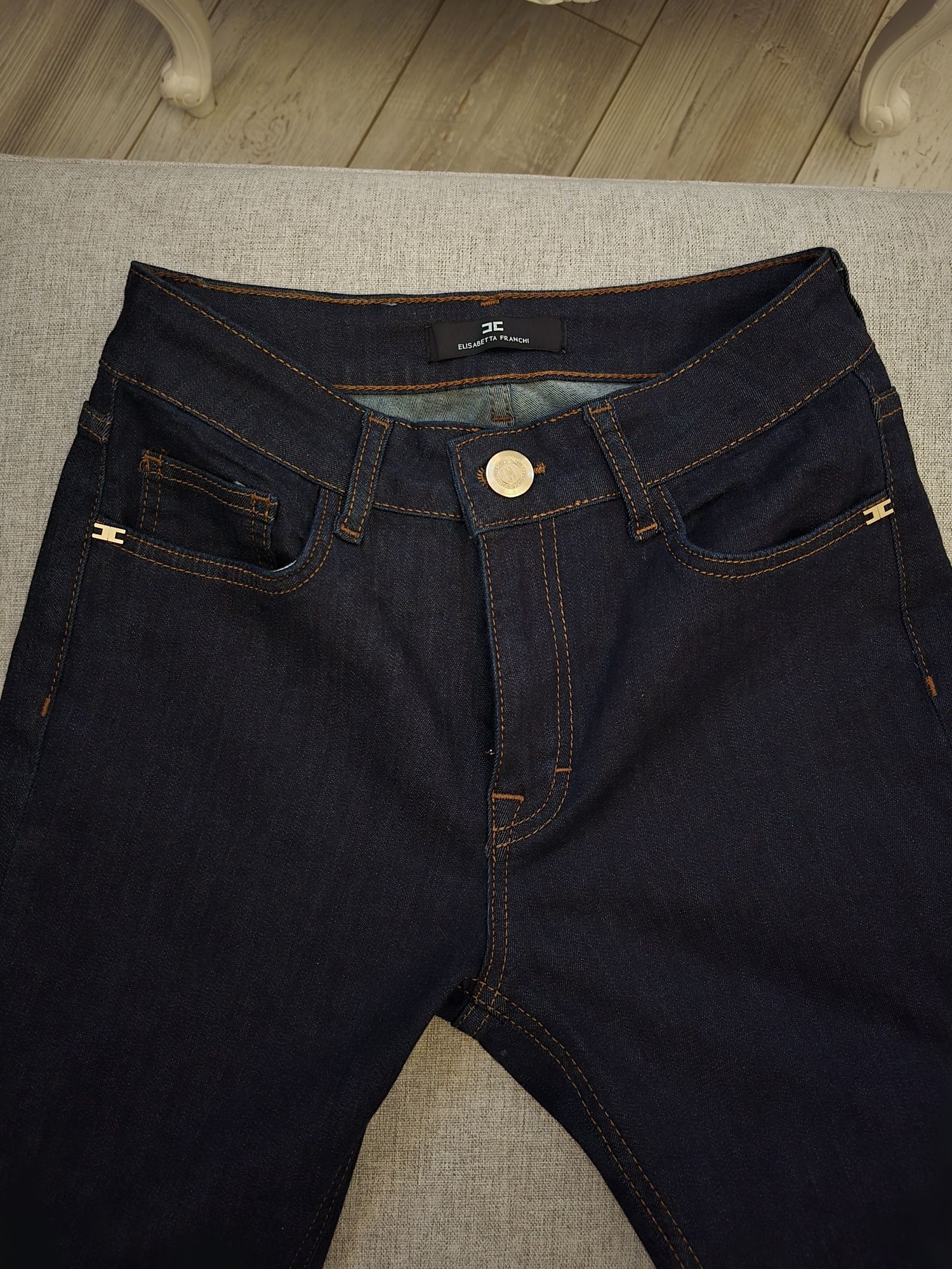 Jeansy spodnie skinny cygaretki Z wysokim stanem Elisabetta Franchi ro