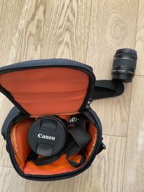 Lustrzanka Canon 250D+obiektyw szerokokątny