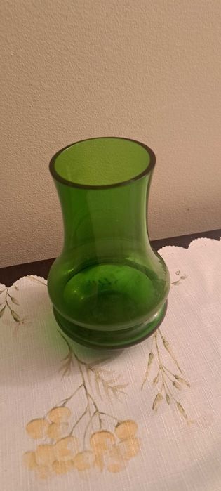 Stary zielony wazon PRL zielony