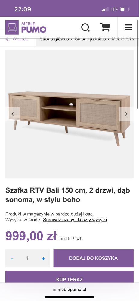 Szafka rtv bali boho