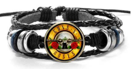 Pulseira Guns N Roses Couro / Rock / Unisexo - PORTES GRÁTIS