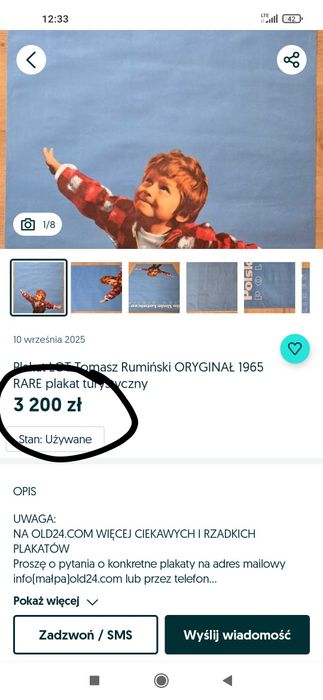 Plakat LOT Tomasz Rumiński reprint oryginału z 1965 roku KULTOWY