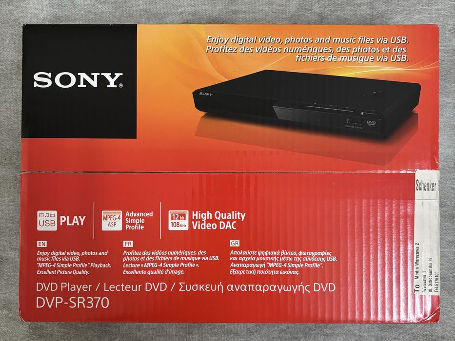 Odtwarzacz DVD Sony DVP-SR370