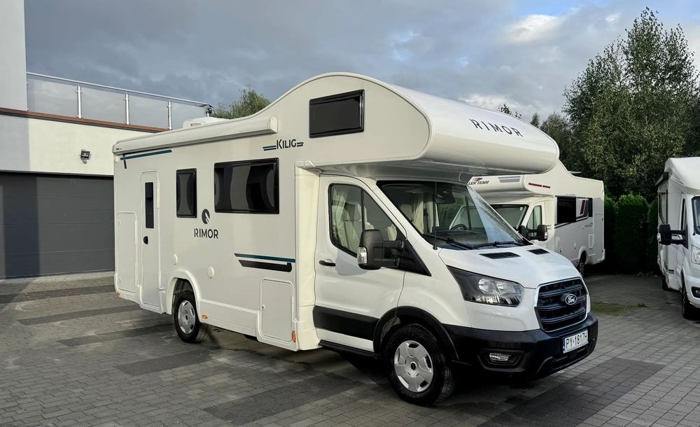Rimor Kilig 9 NOWY Ford kamper 2025 Automat 165KM FV23% 7os MAX doposaż  OKAZJA z PL Salonu 2xklima/markiza/TV/Navi/Rowery/LED/Solar/sejf inne