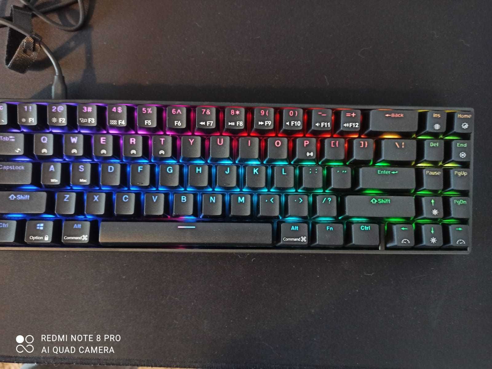 Teclado Mecânico Gamer ROYAL KLUDGE RK71 RGB Wireless – NOVO na caixa!