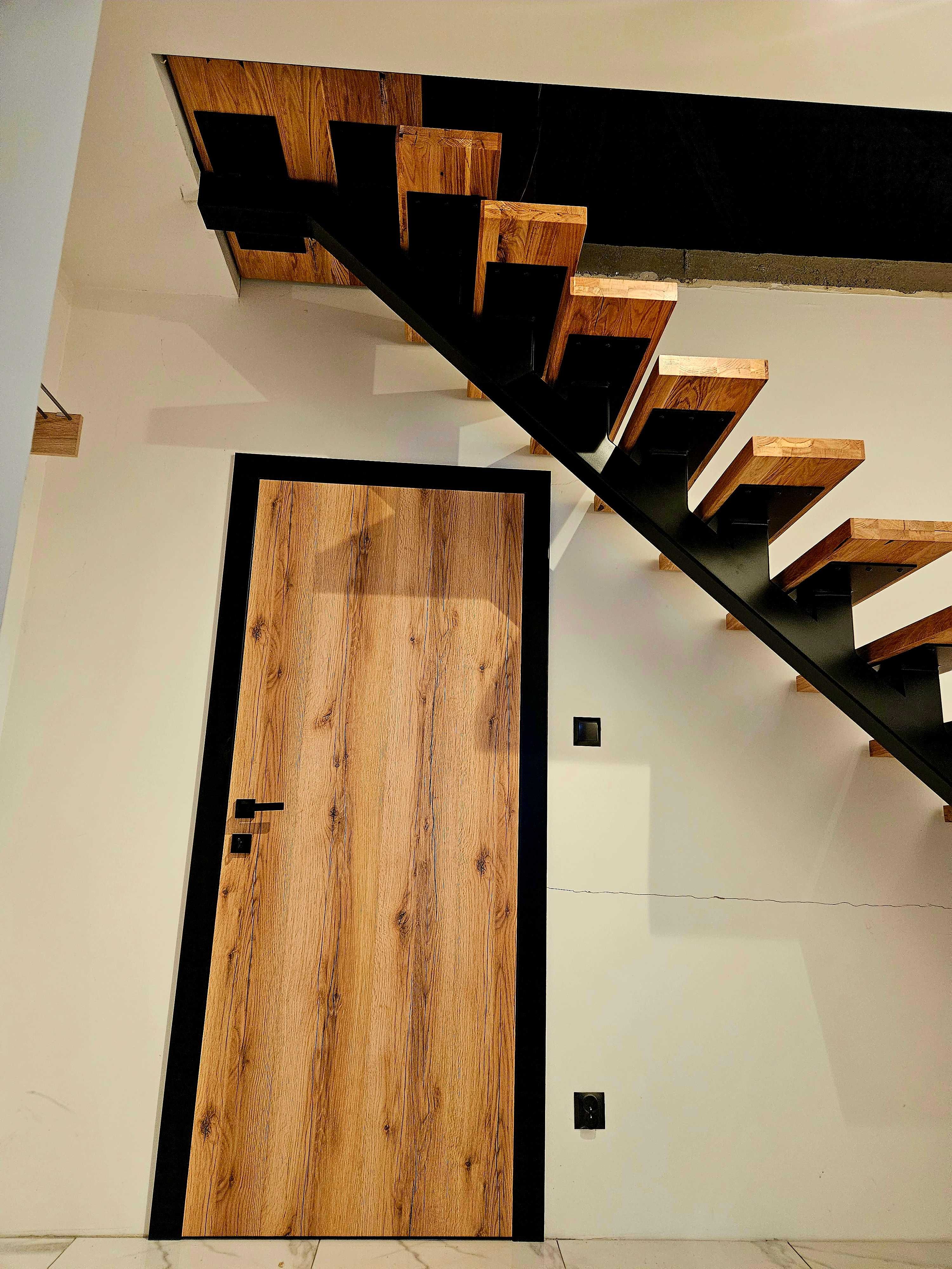 nowoczesne schody metalowe, schody na konstrukcji stalowej