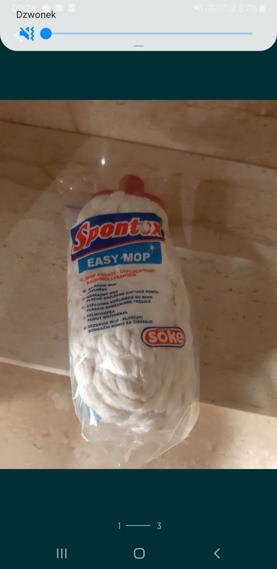 Mop Easy sznurkowe spontex wkład bawełna frędzle komplet wymienny boho