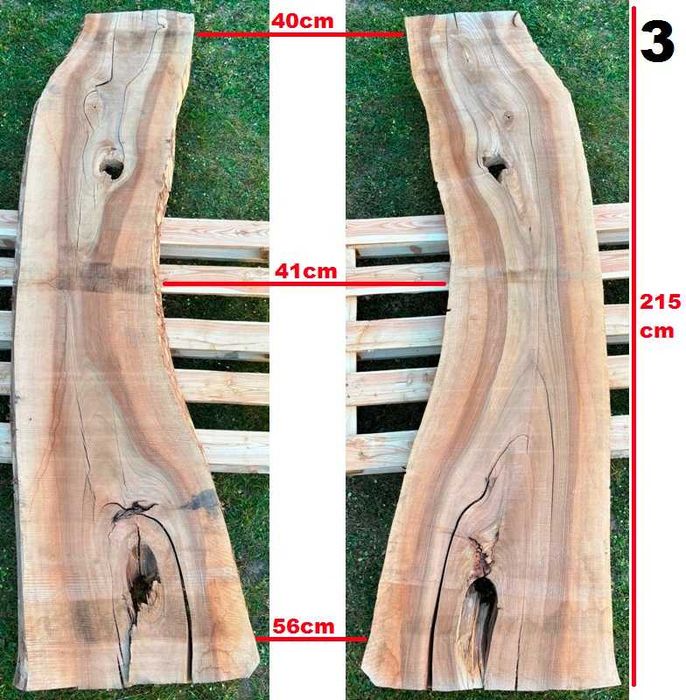 Deski (foszty) z orzecha włoskiego, dł. 215, szer. 60-35