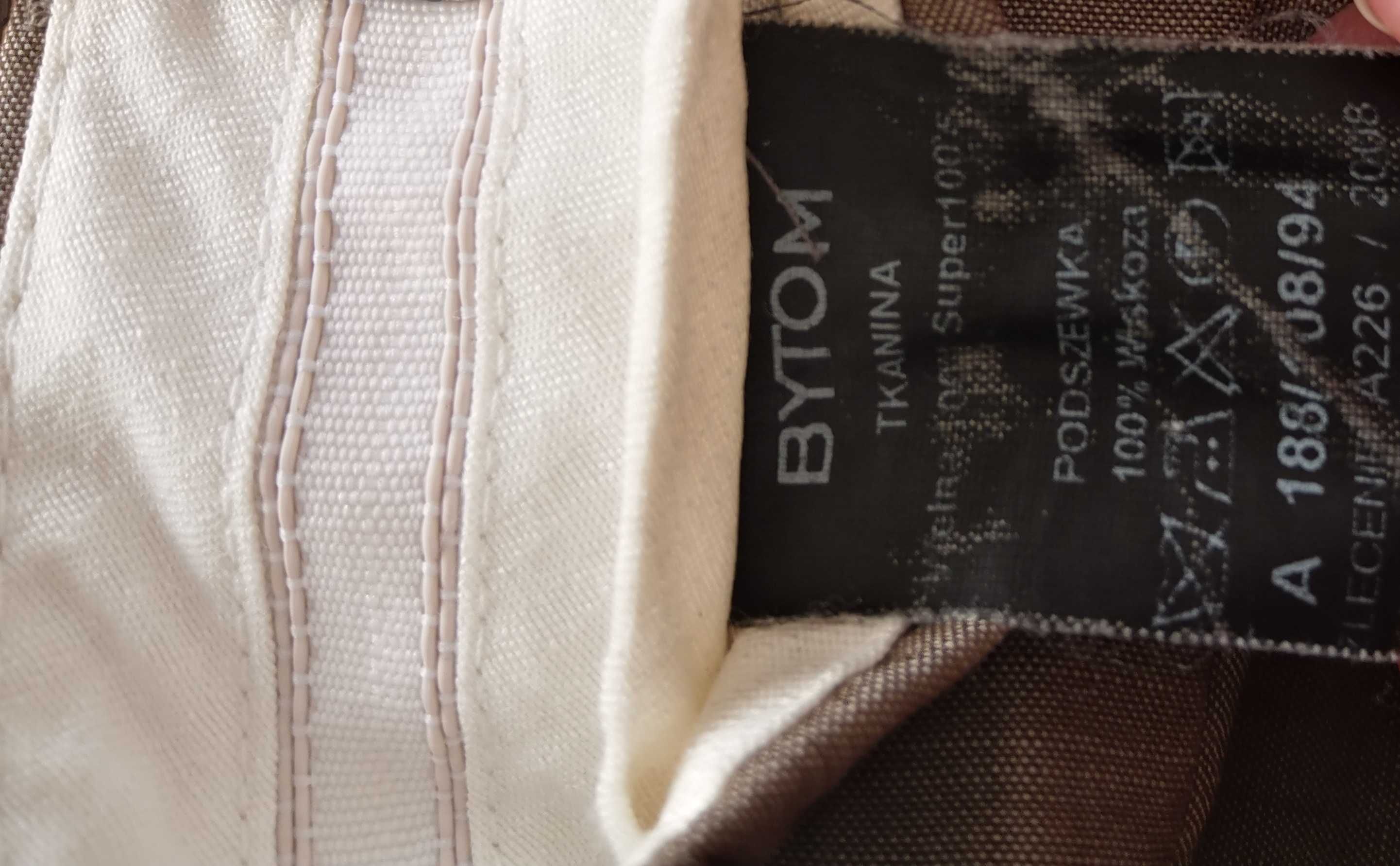 Spodnie na kant męskie wełna khaki BYTOM