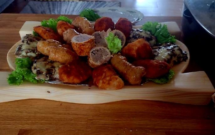 Koryto cateringowe Duże korytka drewniane na jedzenie