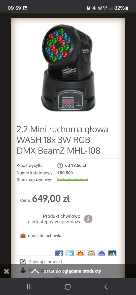 Głowa ruchoma Beamz