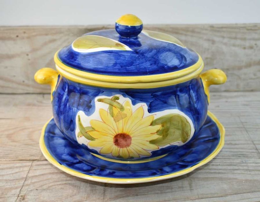 Terrina vintage de loiça de Coimbra - artigo de coleção