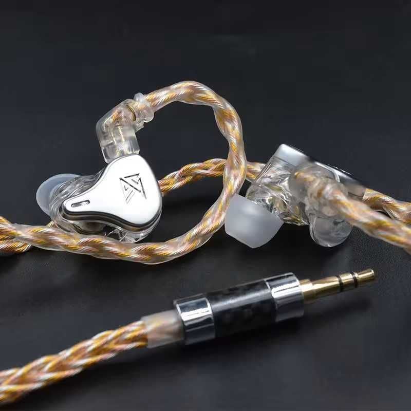 ⇒ Кабель KZ 8 Core Gold/Silver для навушників 2Pin 3.5mm