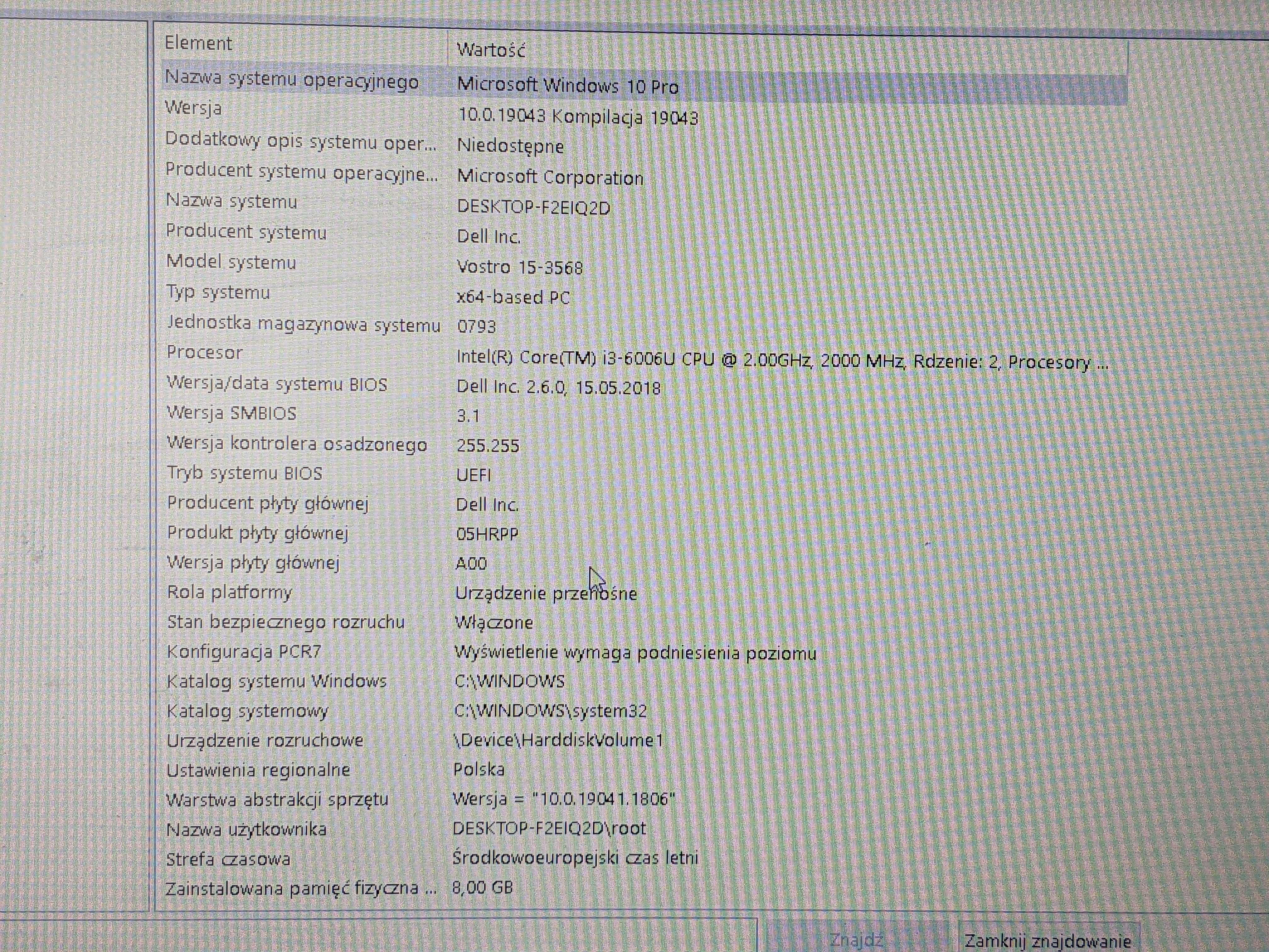 Laptop Dell Vostro 15-3568