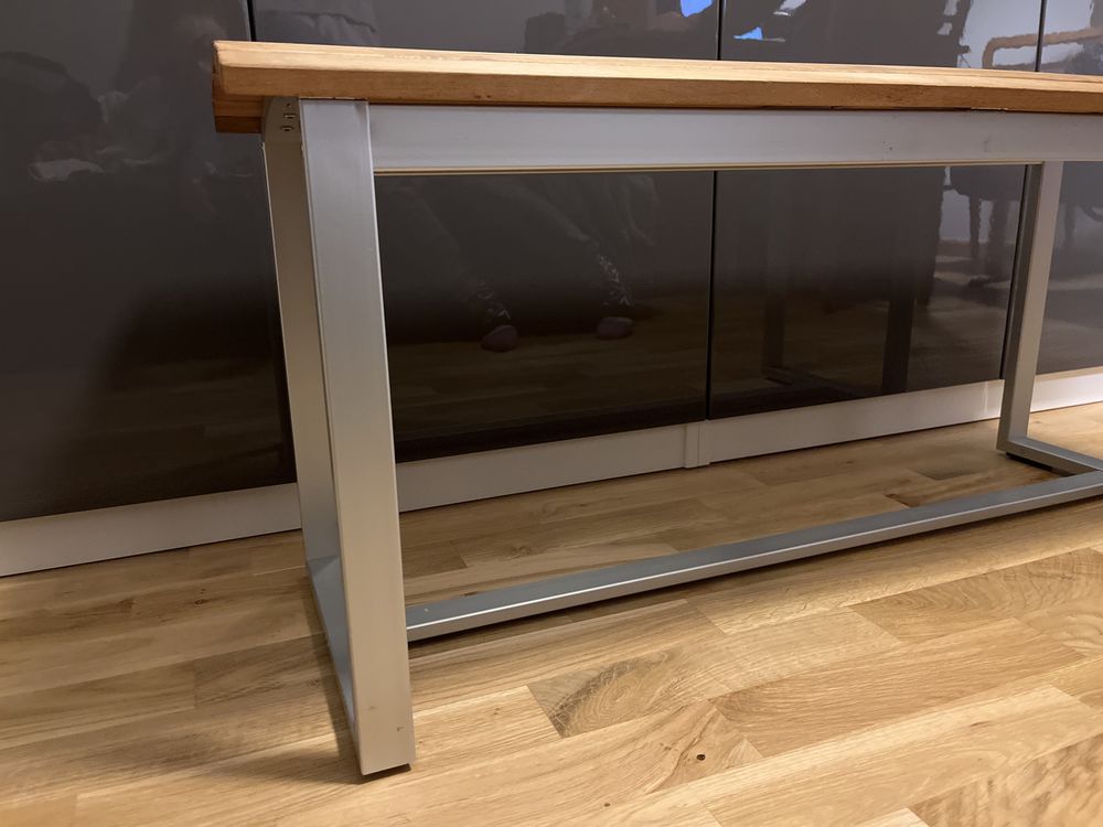 Ławka ławeczka Ikea aluminium drewno przedpokój pokój