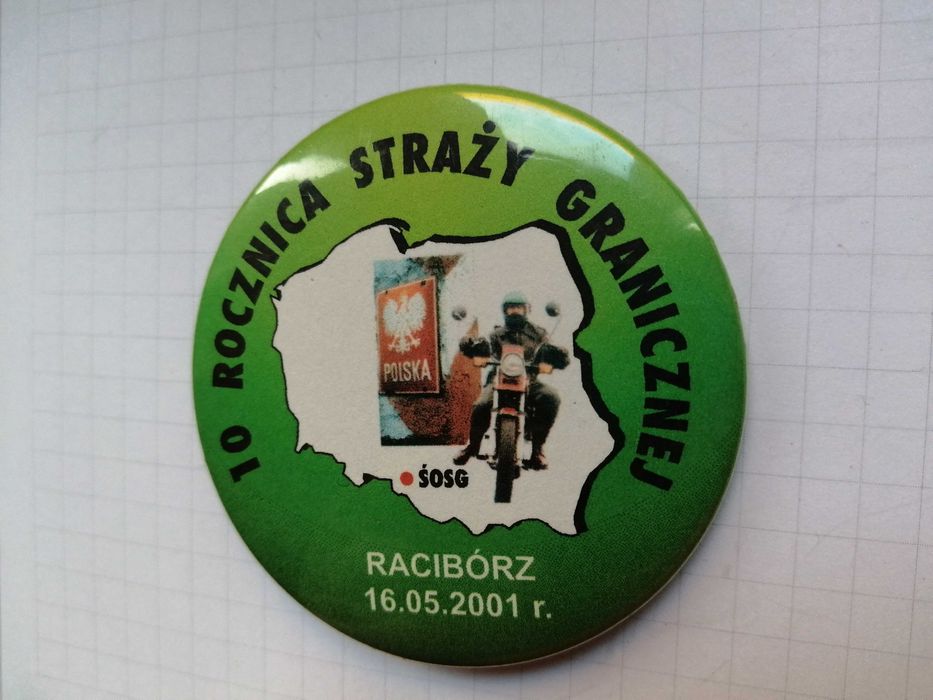 Straż Graniczna odznaka SG 10-lecie 2001r Ochrona Granic Racibórz