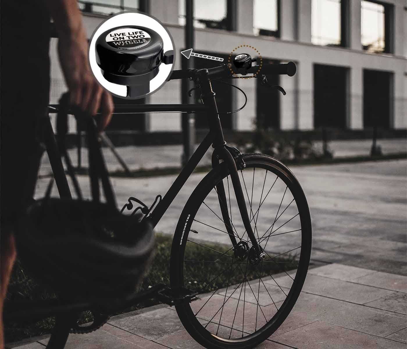 Dzwonek rowerowy fi 21-23mm czarny uniwersalny