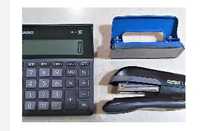 Casio MH12 BK kalkulator zszywacz Rapid dziurkacz komplet biurowy