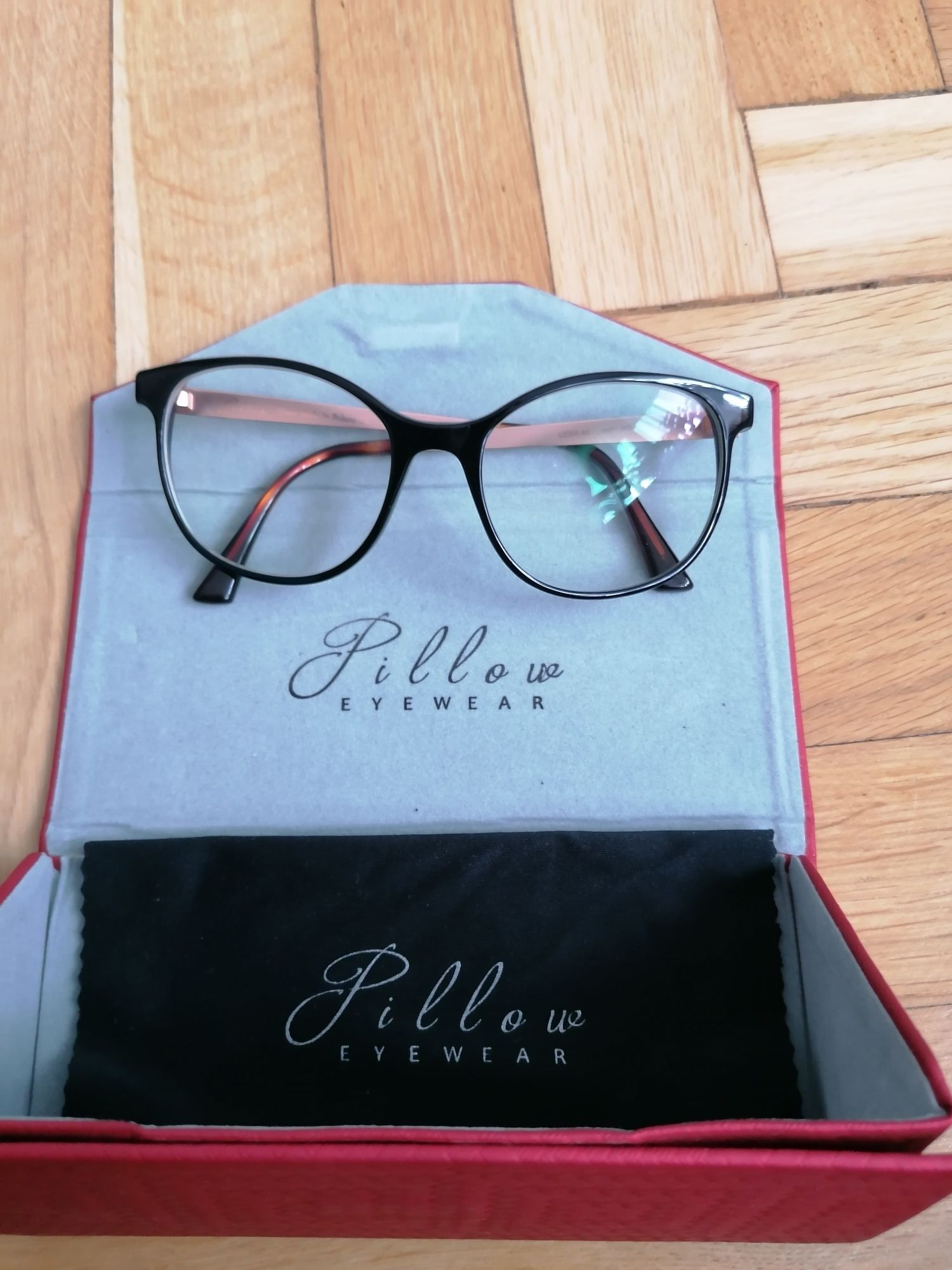 Oprawki Okulary Pillow Eyewear model Lidia brązowe lekko kocie
