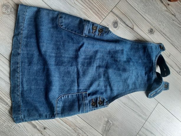 Spódniczka na szelkach 128 cm 8 lat jeansowa