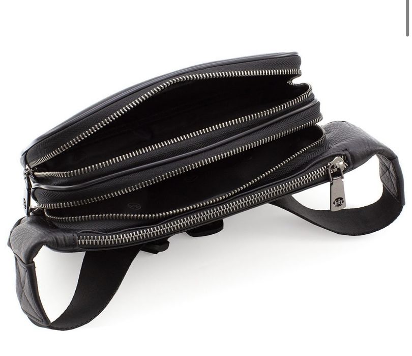 Поясная кожаная сумка HT Leather Мужская кожаная сумка Бананка