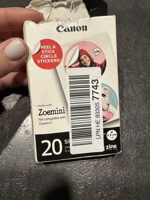 Фотобумага Canon ZINK 1.3" в виде круглых наклеек 20 шт