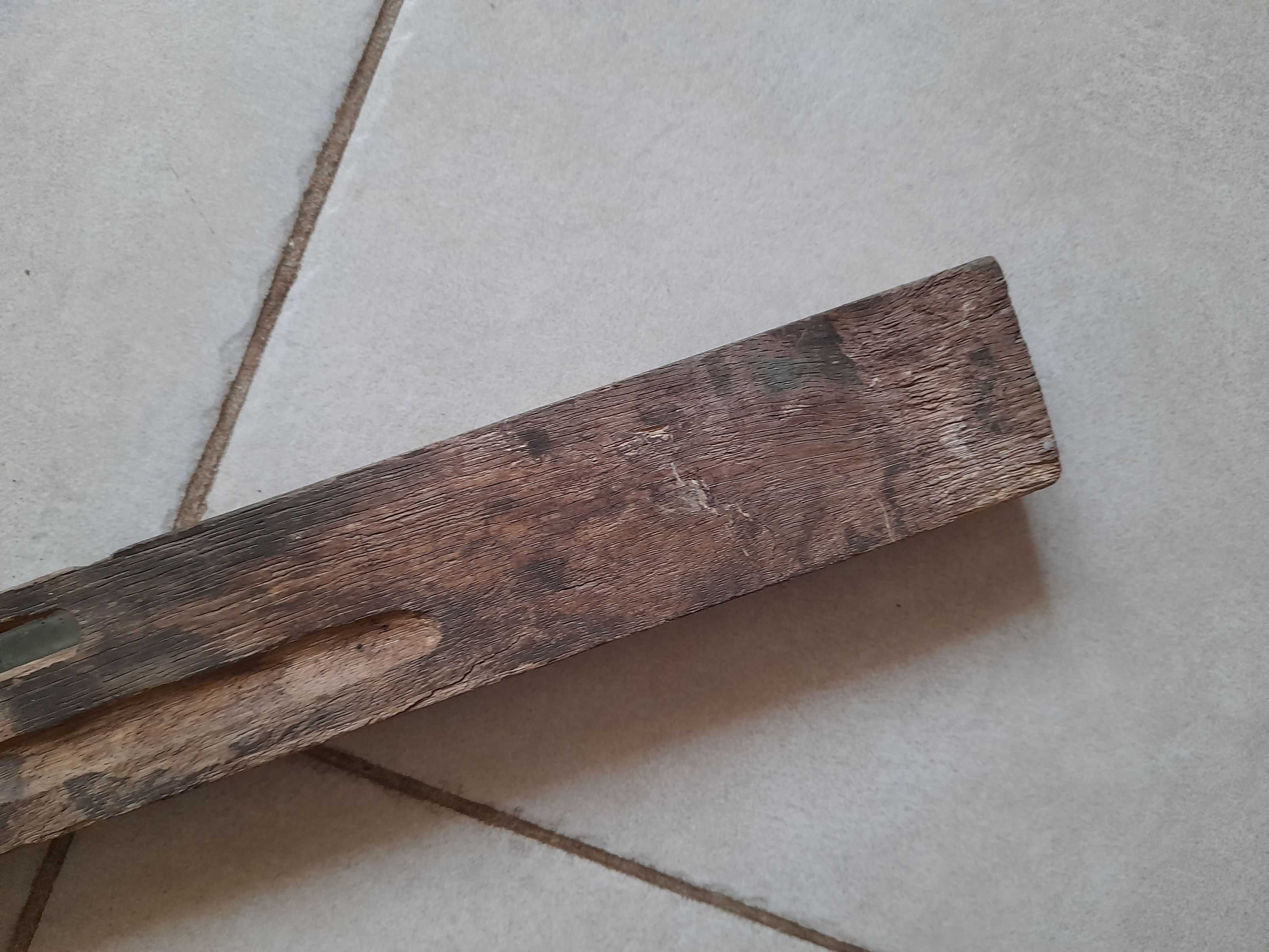 Stara drewniana poziomica, PRL 0,5m